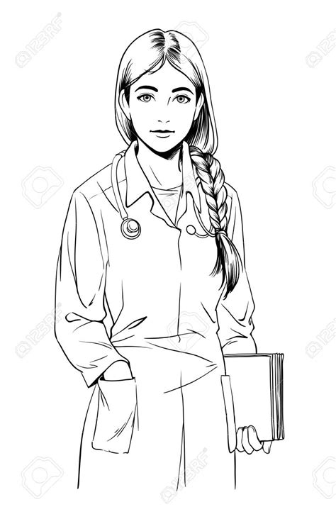 woman doctor drawing